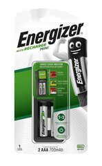 Akulaadija ENERGIZER MINI EU Plug + 2xAAA 700mAh hind ja info | Akulaadijad | kaup24.ee