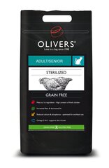 Kanaga kuivoit steriliseeritud kassidele Olivers Sterilized Cat Grain Free 4 kg hind ja info | Kuivtoit kassidele | kaup24.ee