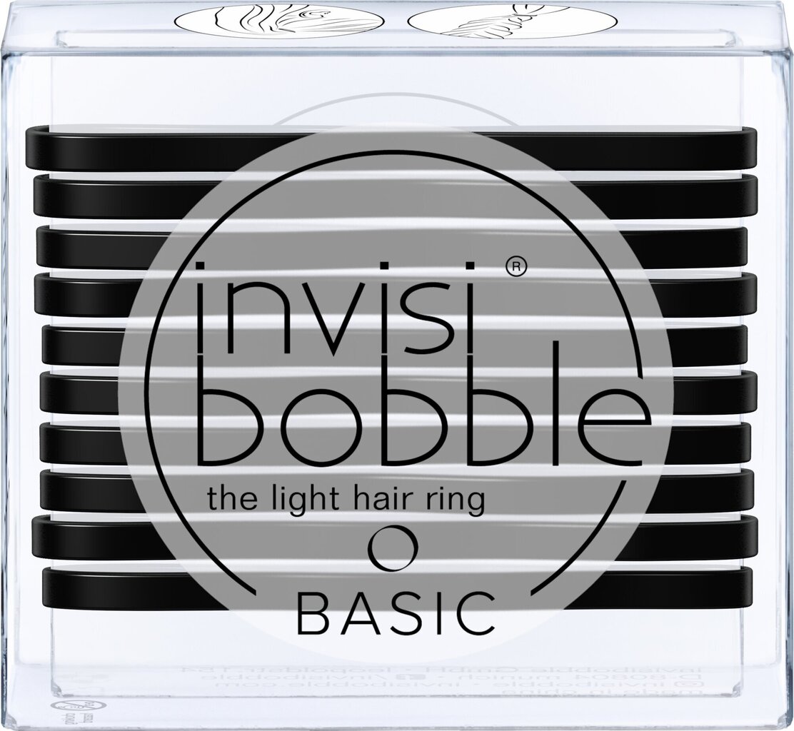 Silikoonist juuksekummid Invisibobble Basic True Black 10 tk hind ja info | Juuste aksessuaarid | kaup24.ee