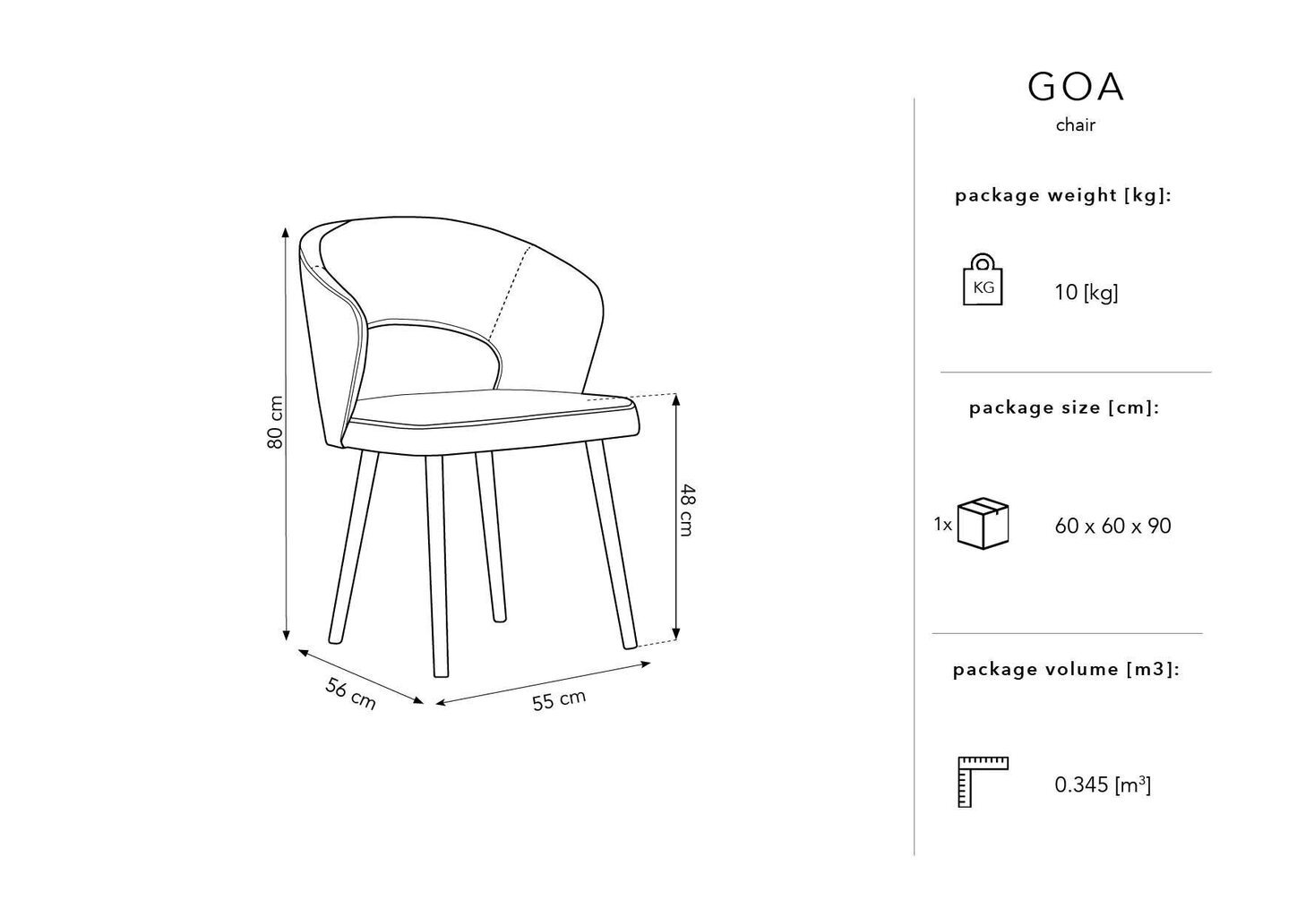 Tool Micadoni Home Goa, tumeroheline цена и информация | Söögitoolid, baaritoolid | kaup24.ee