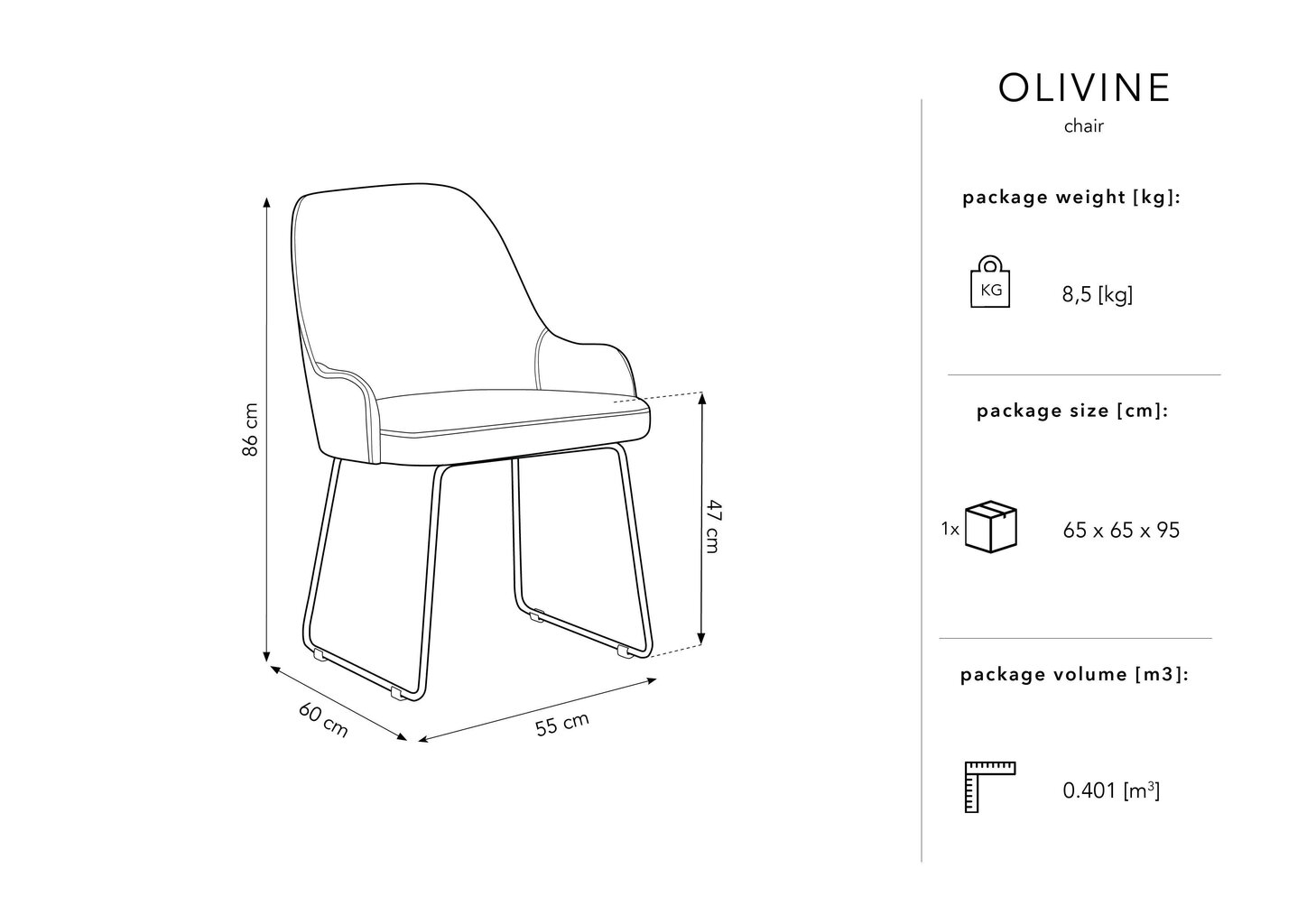 Tool Micadoni Home Olivine, kollane hind ja info | Söögilaua toolid, köögitoolid | kaup24.ee