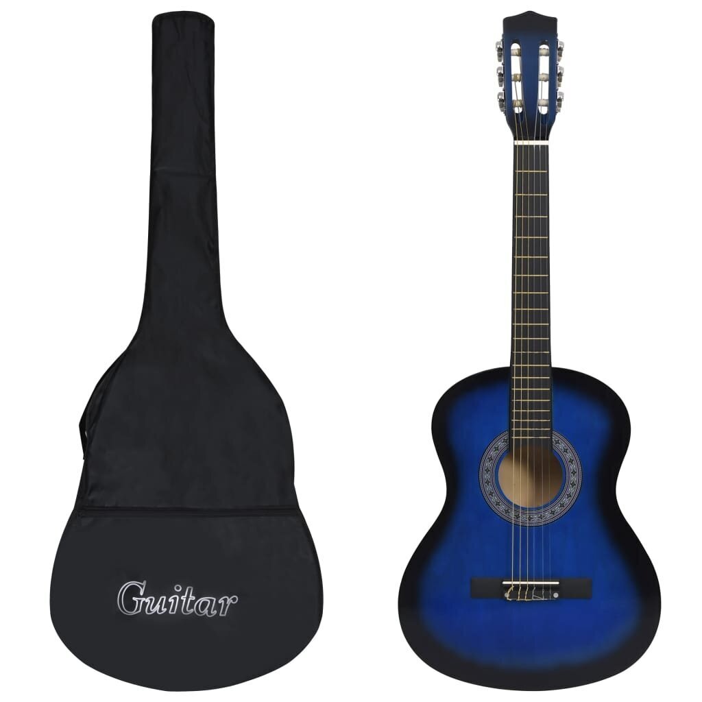 vidaXL klassikaline kitarr algajatele kotiga, sinine 3/4 36" цена и информация | Kitarrid | kaup24.ee