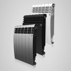 Must Bimetall radiaator Biliner 500/12 ribi Alumiinium + teras hind ja info | Keskkütteradiaatorid, konvektorid | kaup24.ee