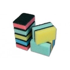 Губки с абразивом KAMAL 50x80x27 мм, разноцветные, 10 шт. цена и информация | Инвентарь для уборки и принадлежности | kaup24.ee