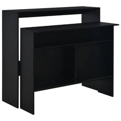 vidaXL baarilaud 2 lauaplaadiga, must, 130 x 40 x 120 cm hind ja info | Köögi- ja söögilauad | kaup24.ee