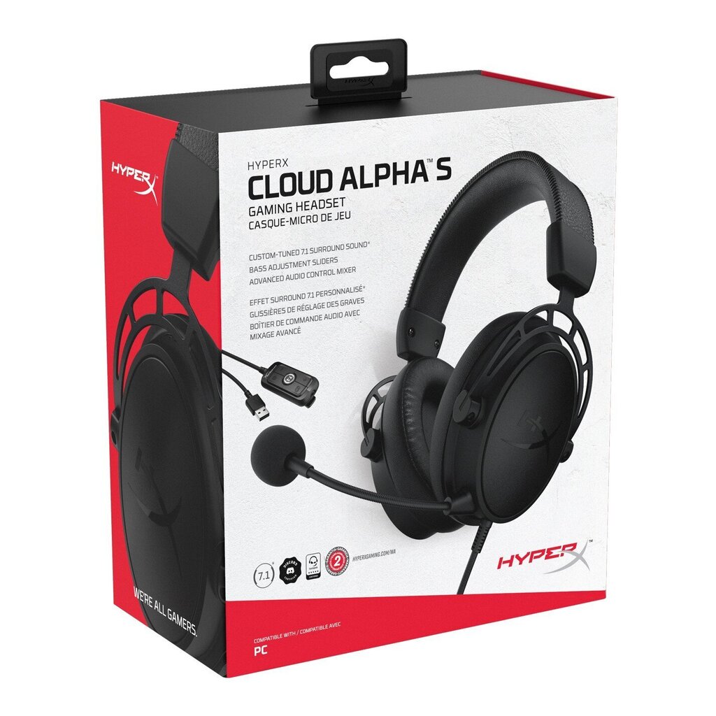 HyperX Cloud Alpha S Blackout 7.1 цена и информация | Kõrvaklapid | kaup24.ee