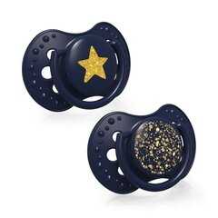 Silikoonist dünaamiline lutt Lovi Stardust, Blue, 3-6 kuud, 2 tk цена и информация | Пустышки | kaup24.ee