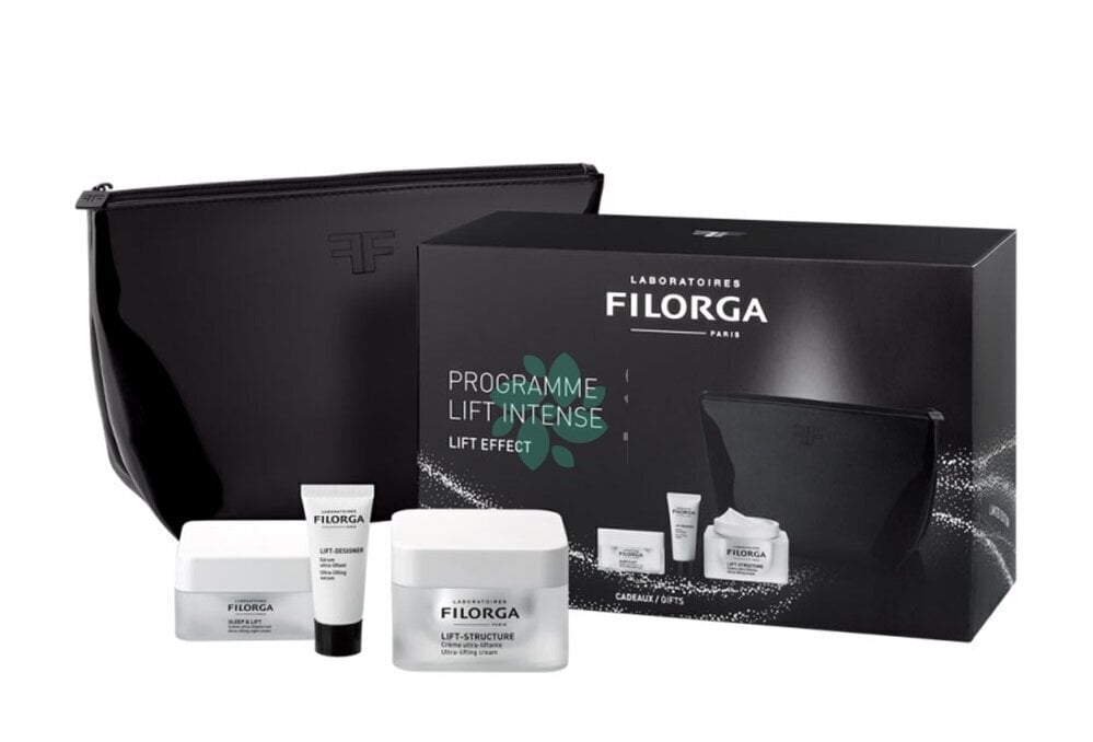 Komplekt Filorga LIFT Intensive Lift Program: päevakreem 50 ml + näoseerum 7 ml + öökreem 15 ml + kosmeetikakott hind ja info | Näokreemid | kaup24.ee