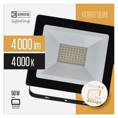 LED-prožektor EMOS HOBBY SLIM 50W hind ja info | Taskulambid, prožektorid | kaup24.ee