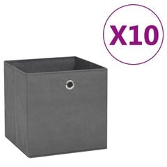 vidaXL mittekootud kangast hoiukastid 10 tk, 28 x 28 x 28 cm, hall цена и информация | Ящики для вещей | kaup24.ee