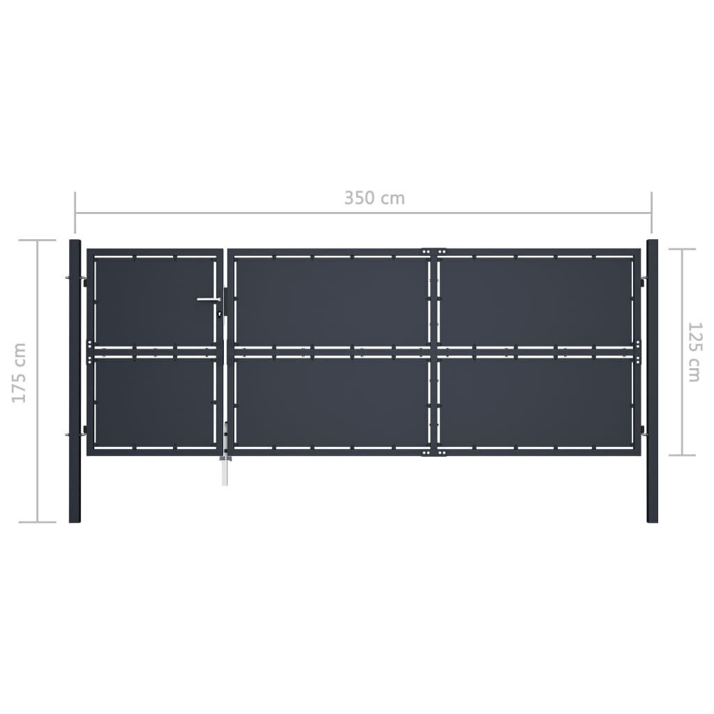 Aiavärav vidaXL, teras, 350 x 125 cm, antratsiithall цена и информация | Aiad ja tarvikud | kaup24.ee