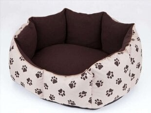 Hobbydog лежак New York, L, Beige Paws, 65x55 см цена и информация | Лежаки, домики | kaup24.ee
