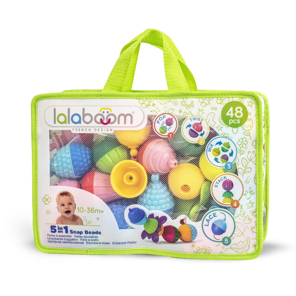 Harivad pallid ja tarvikud lukuga kotis Lalaboom, 48 osa., BL460 hind ja info | Imikute mänguasjad | kaup24.ee