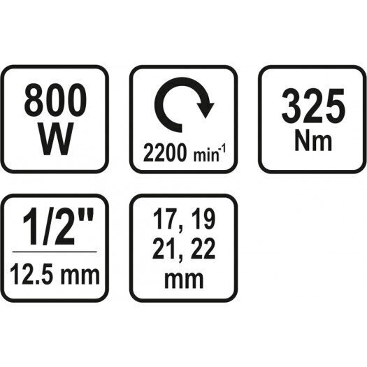 Elektriline löögivõti 800W / 325NM 57091 hind ja info | Akutrellid ja akukruvikeerajad | kaup24.ee