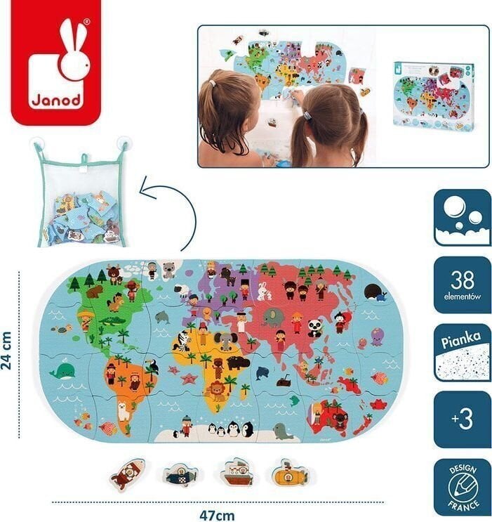 Vannipusle Janod Explorers Map цена и информация | Imikute mänguasjad | kaup24.ee