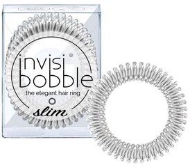 Õhuke spiraalne juuksekumm Invisibobble Slim, Chrome Sweet Chrome, 3 tk hind ja info | Juuste aksessuaarid | kaup24.ee