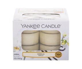 Lõhnavad teeküünlad Yankee Candle Vanilla 9,8 g, 12 tk. цена и информация | Подсвечники, свечи | kaup24.ee