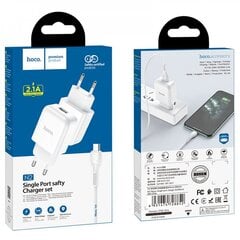 Универсальное зарядное устройство Hoco N2 USB / 5 В / 2.4 A + micro USB, провод 1м, белое цена и информация | Зарядные устройства для телефонов | kaup24.ee