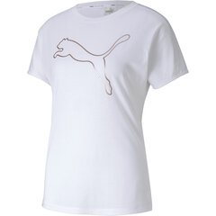 Naiste T-särk Puma Cat Tee Puma White-Rose Gold Prt - 51831116, valge hind ja info | Naiste T-särgid, topid | kaup24.ee