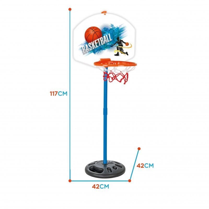 Klassikaline korvpallikomplekt palliga Woopie, 117 cm hind ja info | Vabaõhumängud | kaup24.ee