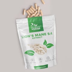 Toidulisand Raw Powders Lion's Mane 5: 1 Extract, 90 kapslit hind ja info | Vitamiinid, toidulisandid, preparaadid tervise heaoluks | kaup24.ee
