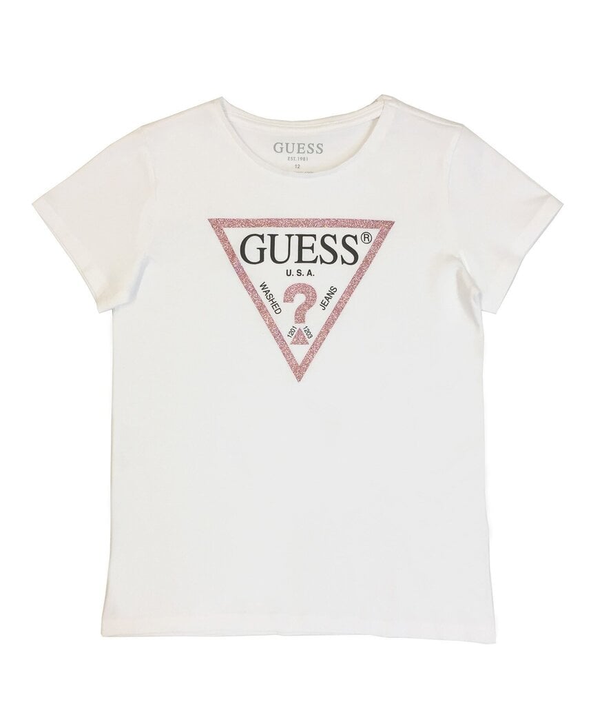 Guess laste T-särk J73I56*TWHT, valge/roosa hind ja info | Tüdrukute särgid | kaup24.ee