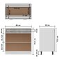vidaXL Alumine kapp koos sahtlitega, betooni hall, 80x46x81,5cm, Mdp hind ja info | Köögikapid | kaup24.ee
