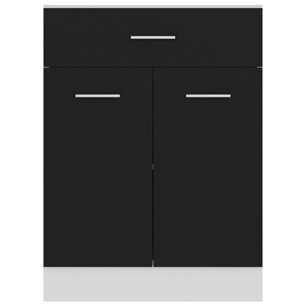 vidaXL Alumine kapp koos sahtlitega, must, 60x46x81,5cm, Mdp hind ja info | Köögikapid | kaup24.ee