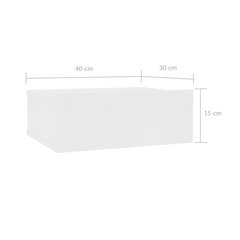 vidaXL seina öökapid 2 tk valge 40 x 30 x 15 cm puitlaastplaat цена и информация | Прикроватные тумбочки | kaup24.ee