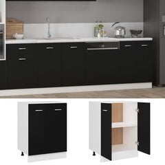 vidaXL Alumine kapp, musta värvi, 60x46x81,5cm, Mdp цена и информация | Кухонные шкафчики | kaup24.ee
