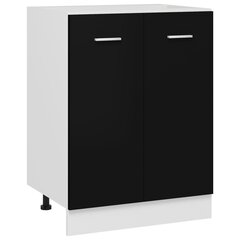 vidaXL Alumine kapp, musta värvi, 60x46x81,5cm, Mdp hind ja info | Köögikapid | kaup24.ee