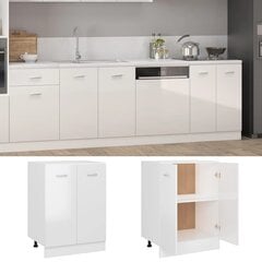 vidaXL Alumine kapp, valget värvi, 60x46x81,5cm, Mdp, läikiv hind ja info | Köögikapid | kaup24.ee