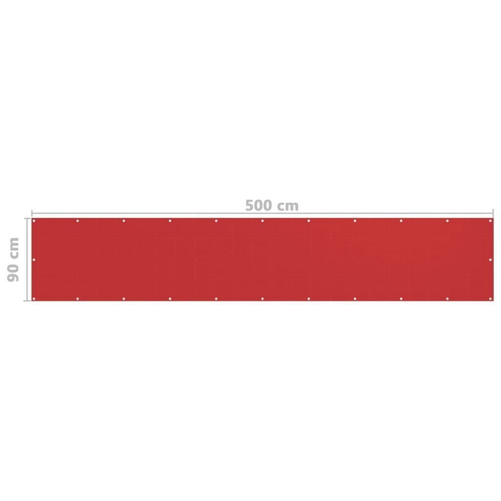 Rõdu vahesein, 90x500 cm, punane hind ja info | Päikesevarjud, markiisid ja alused | kaup24.ee