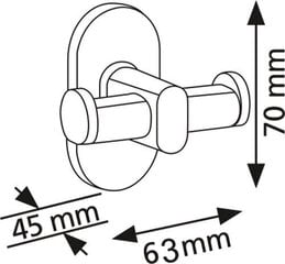 Двойной крючок для ванны Liveno Muro цена и информация | Аксессуары для ванной комнаты | kaup24.ee