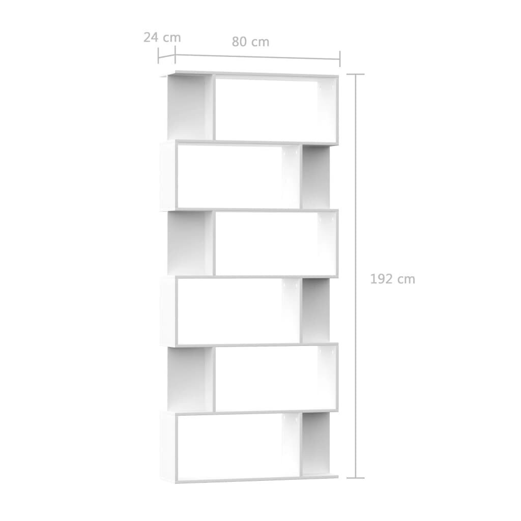 vidaXL raamaturiiul/ruumijagaja valge 80 x 24 x 192 cm puitlaastplaat hind ja info | Riiulid | kaup24.ee