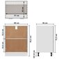 vidaXL Alumine kapp, betooni hall, 60x46x81,5cm, Mdp hind ja info | Köögikapid | kaup24.ee