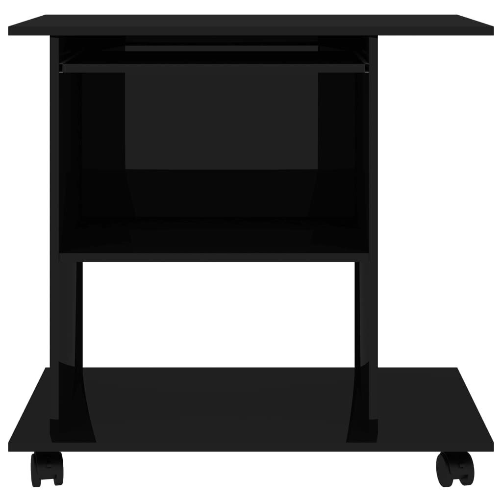 vidaXL arvutilaud, kõrgläikega must 80 x 50 x 75 cm puitlaastplaat цена и информация | Arvutilauad, kirjutuslauad | kaup24.ee
