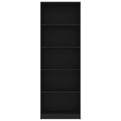 vidaXL 5-korruseline raamaturiiul must 60x24x175 cm, puitlaastplaat hind ja info | Riiulid | kaup24.ee