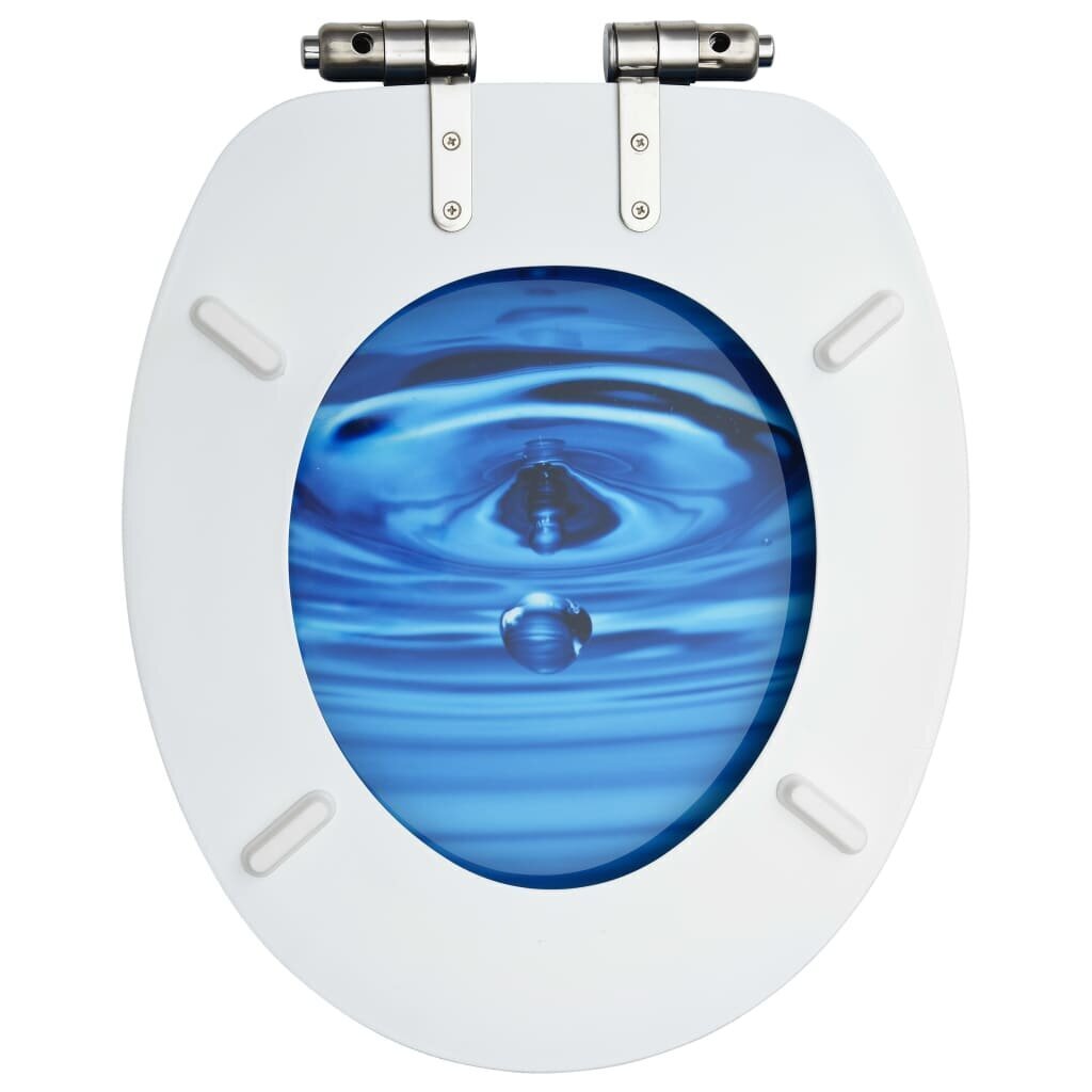 vidaXL WC prill-lauad pehmelt sulguva kaanega 2 tk Mdf sinine veetilk hind ja info | WC-poti tarvikud | kaup24.ee