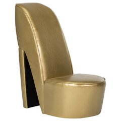 vidaXL kõrge kontsa kujuga tool, kuldne, kunstnahk hind ja info | Aiatoolid | kaup24.ee