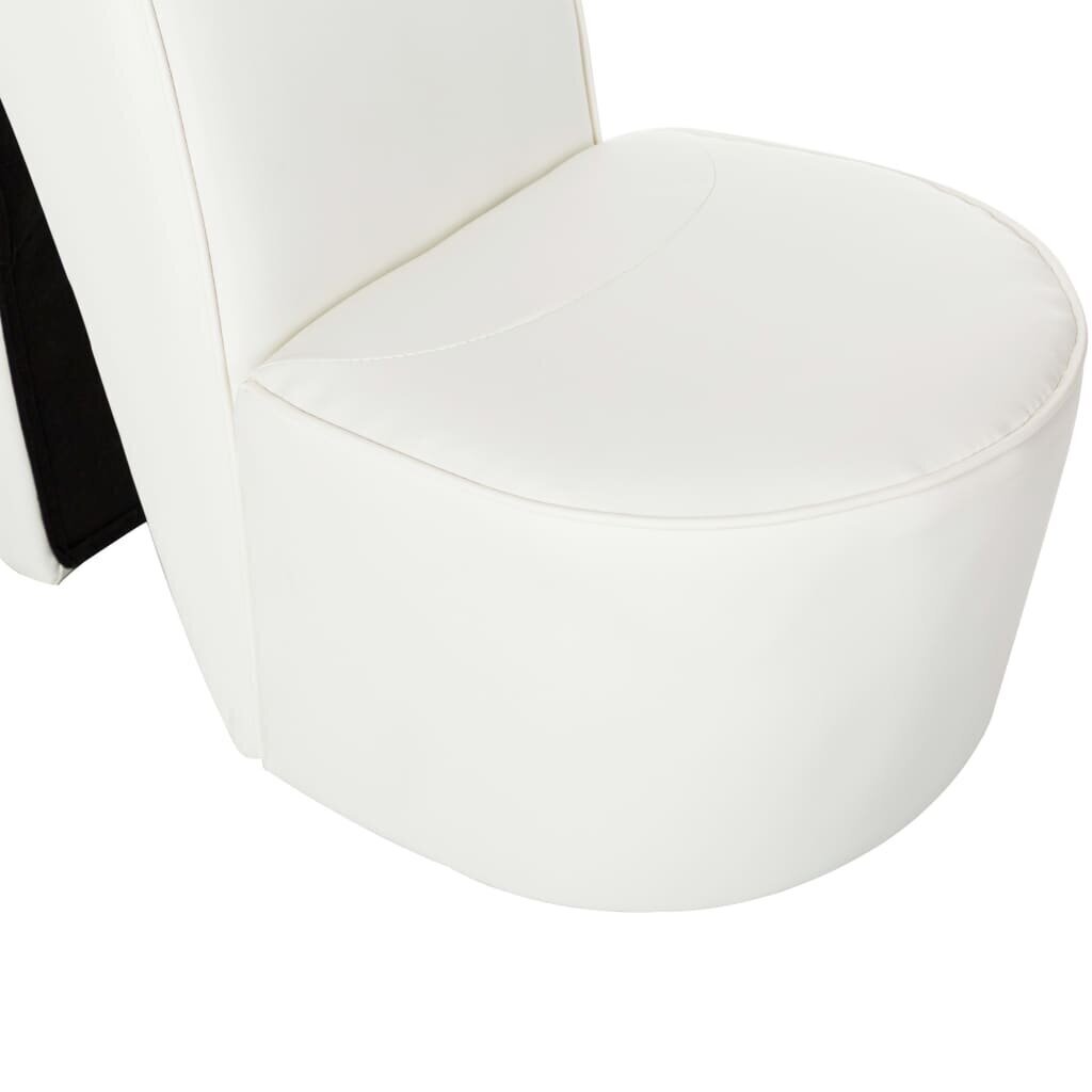 vidaXL kõrge kontsa kujuga tool, valge, kunstnahk цена и информация | Aiatoolid | kaup24.ee