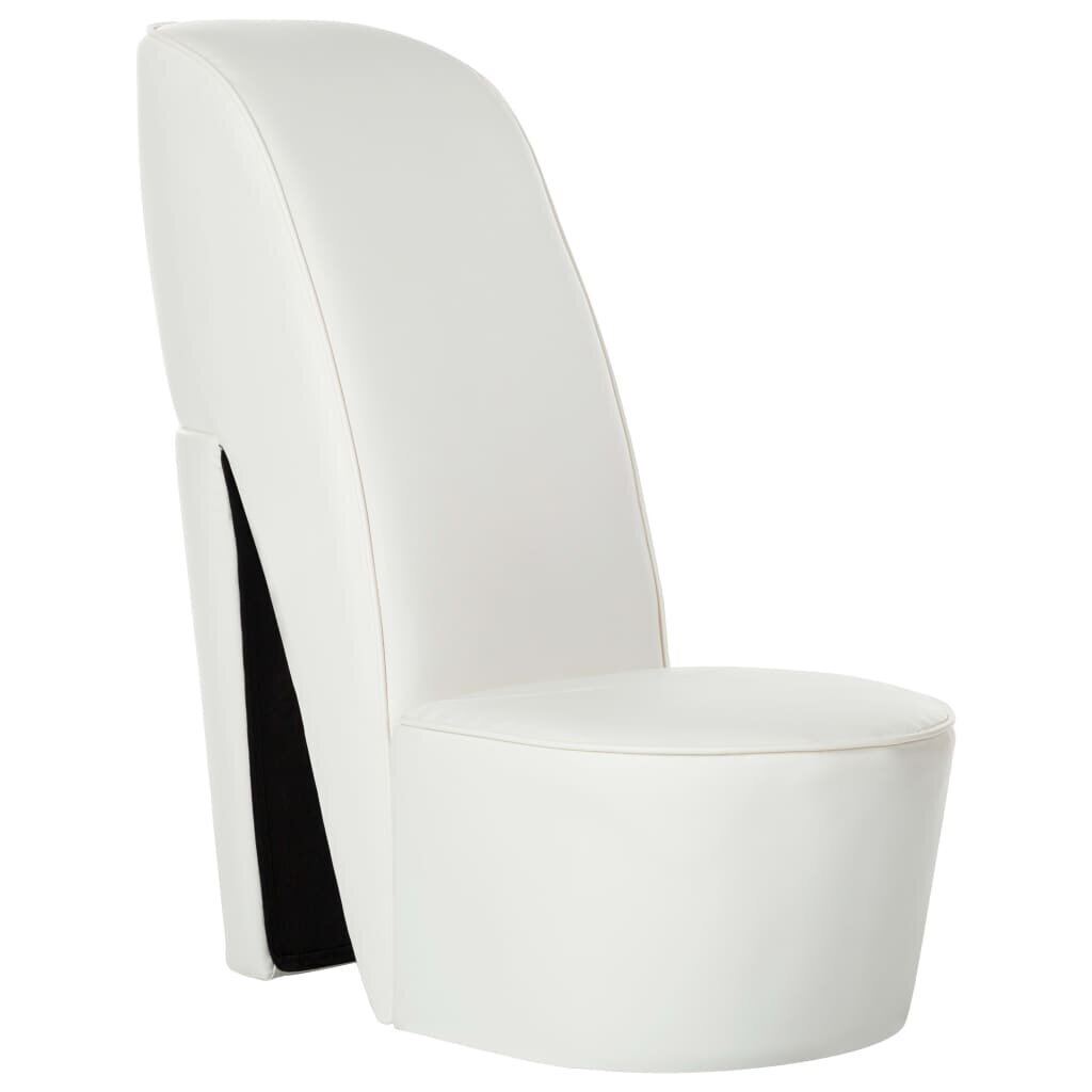 vidaXL kõrge kontsa kujuga tool, valge, kunstnahk цена и информация | Aiatoolid | kaup24.ee