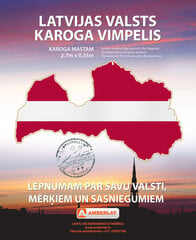 Вымпел Латвйского государственного флага 2,7*0,35m цена и информация | Флаги и держатели для флагов | kaup24.ee