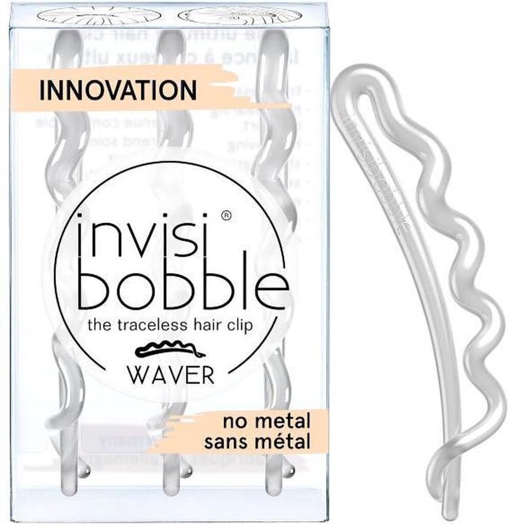 Juukseklambrid Invisibobble Waver Plus Crystal Clear, 3 tk. hind ja info | Juuste aksessuaarid | kaup24.ee