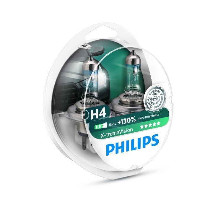 Pirn Philips H4 12V/60/55W +130% X-treme Vision, 2 tk цена и информация | Autopirnid | kaup24.ee