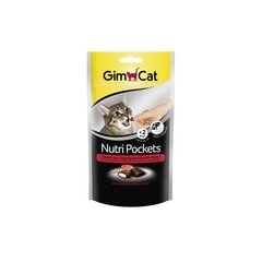 Maius kassidele GimCat Nutri Pockets with Beef & Malt 60g hind ja info | Maiustused kassidele | kaup24.ee