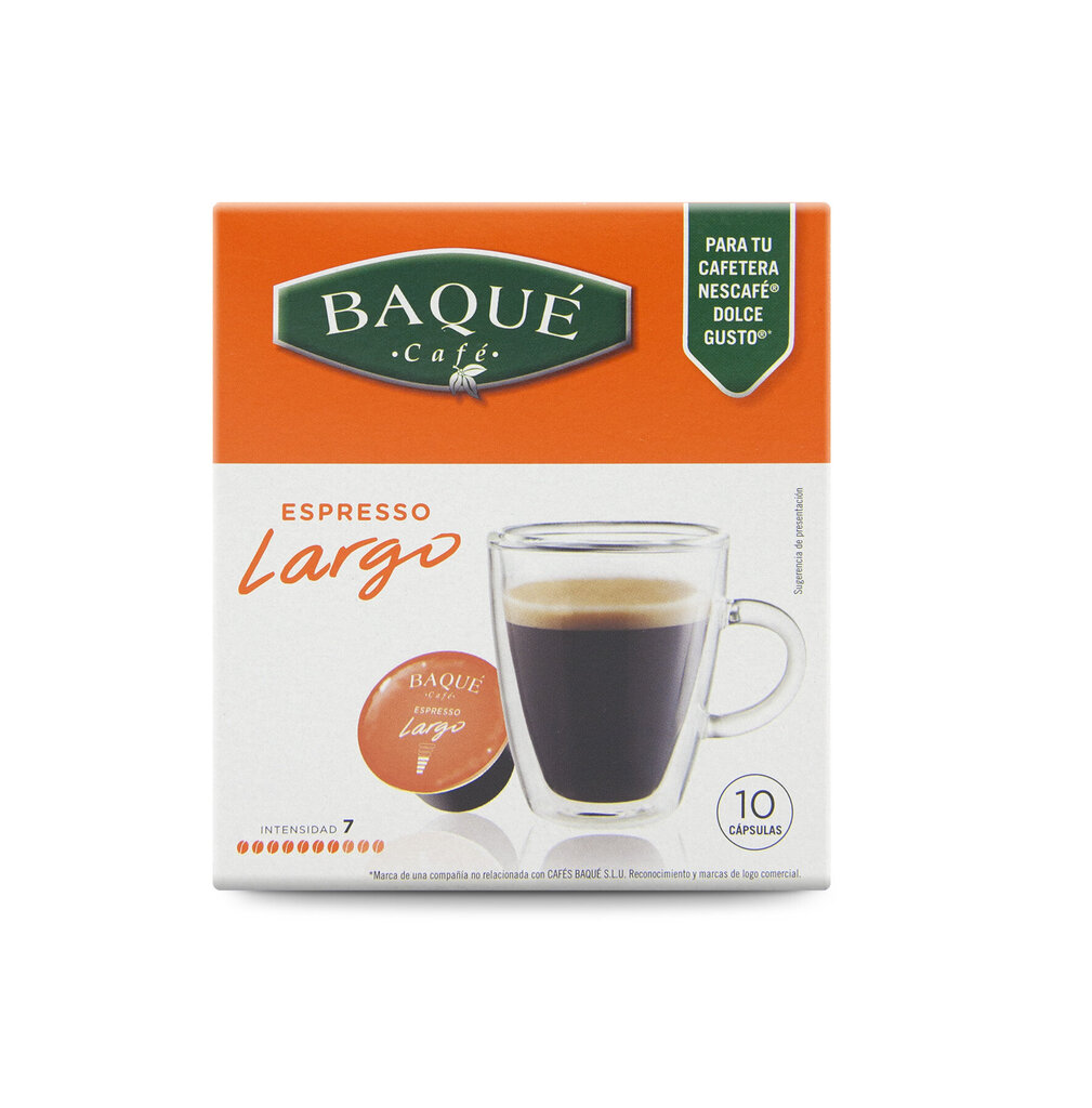 Cafe Baque Long shot espresso Dolce gusto®*-ga ühilduvad komposteeritavad kohvikapslid, 10 kapslit hind ja info | Kohv, kakao | kaup24.ee