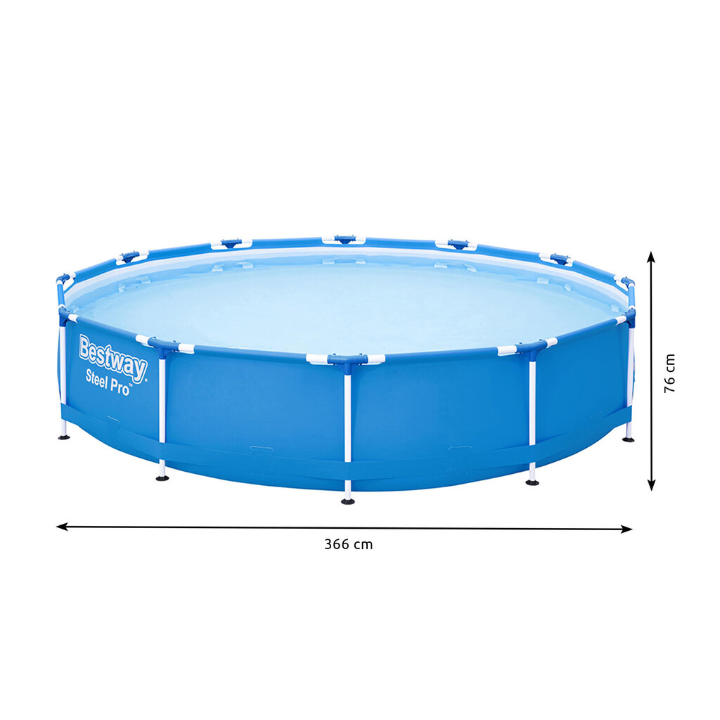 Karkassbassein Bestway Steel Pro 366x76 cm, filtrita, sinine hind ja info | Basseinid | kaup24.ee