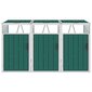 vidaXL kolme prügikasti kuur, roheline, 213 x 81 x 121 cm teras цена и информация | Kompostrid, prügikonteinerid | kaup24.ee