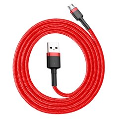 Kaabel Baseus USB Durable Nylon Braided Wire Usb / Micro Usb Qc3.0 2.4A 1M, punane CAMKLF-B09 hind ja info | Mobiiltelefonide kaablid | kaup24.ee